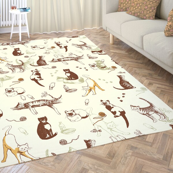 Cat Area Rug Etsy