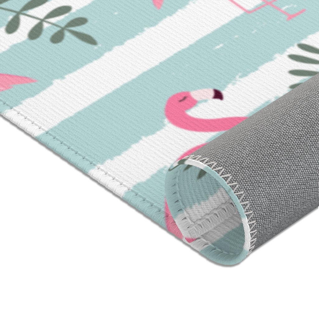 Alfombra de la zona de diseño de flamenco de estilo tropical | Etsy