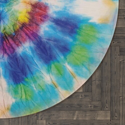 Tie Dye Round Area Rug, Boho Area Rug, Eclectic selling Decor Area Rug, Blue Decorative Area Rug,Tie Dye Carpet,House Gift for Boho Decor Lovers