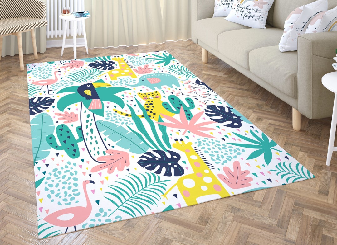 Bring a Pop of Color to Your Nursery With Our Animals Rug, Add a Touch of Tropical Charm With