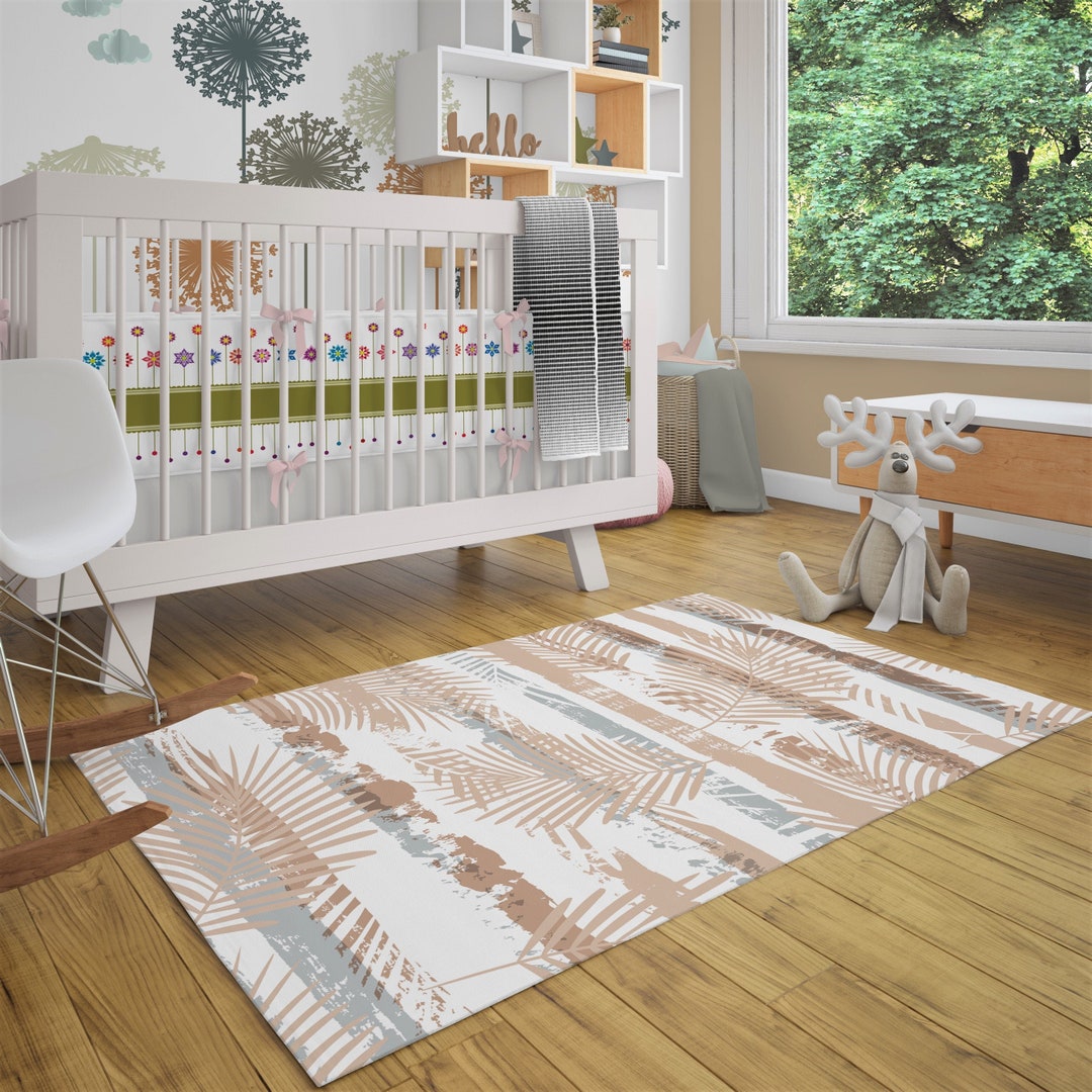 Tropical Nursery Rug Pink Blush Area Rug Cute Nursery Rug - Etsy
