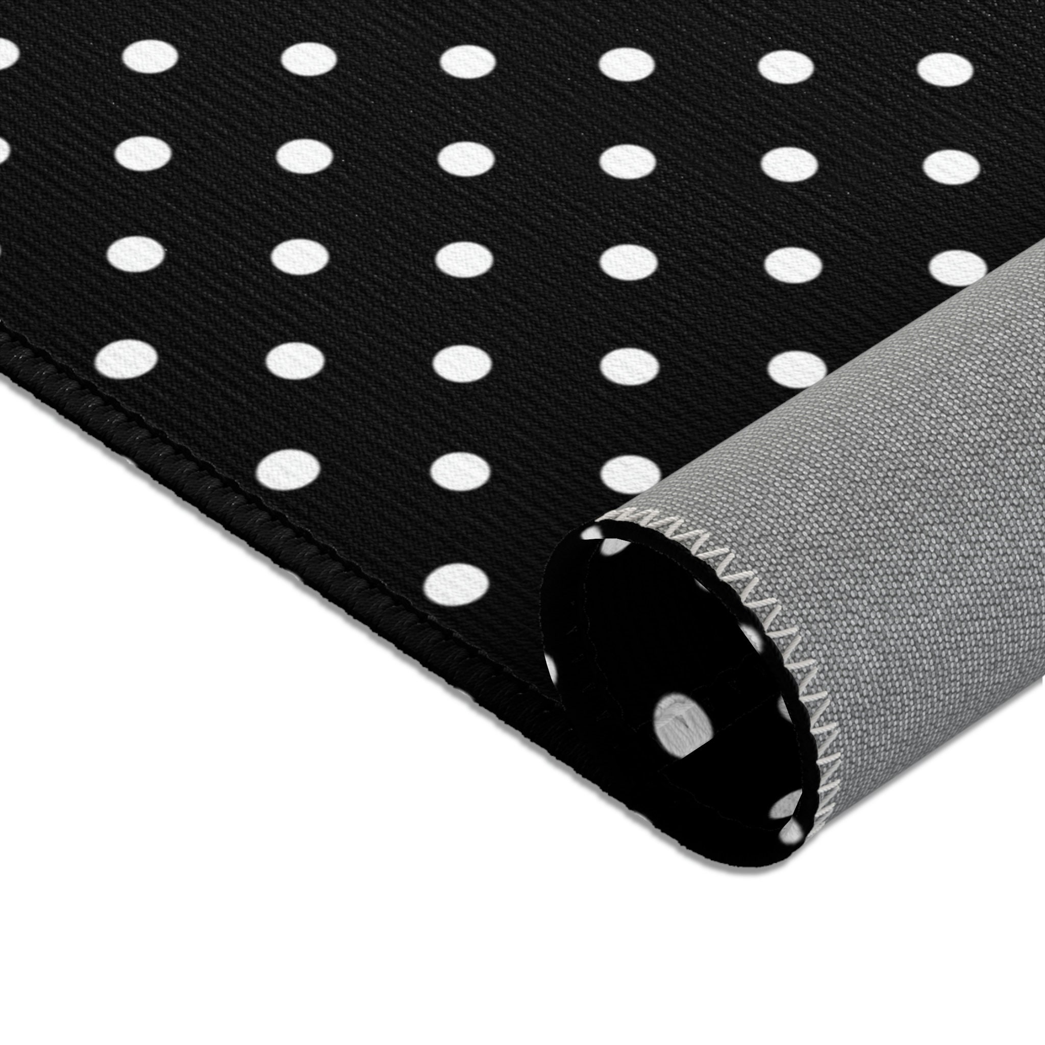 Black and White Polka Dot Area Rug Chic Black & White Dotted Etsy