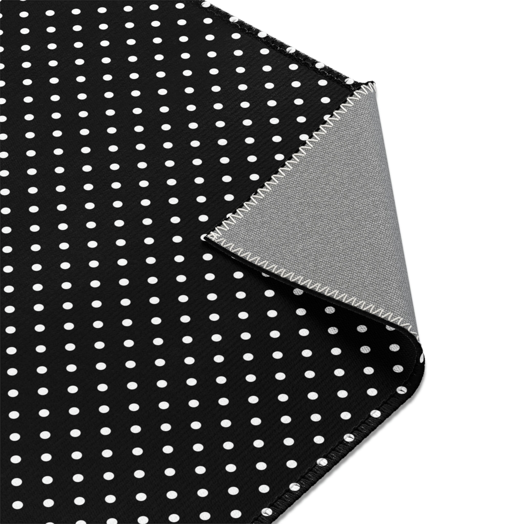 Black and White Polka Dot Area Rug Chic Black & White Dotted Etsy