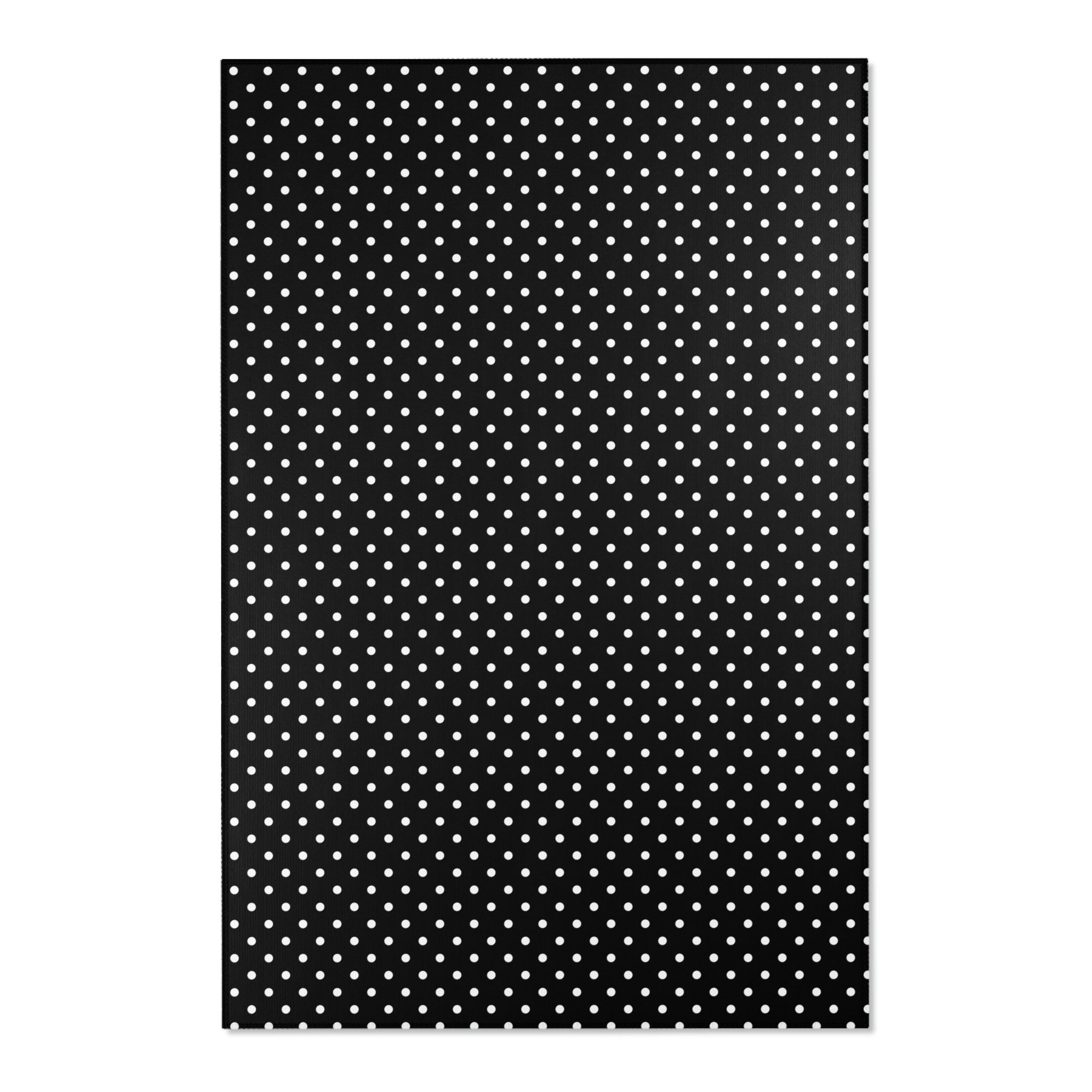 Black and White Polka Dot Area Rug Chic Black & White Dotted Etsy