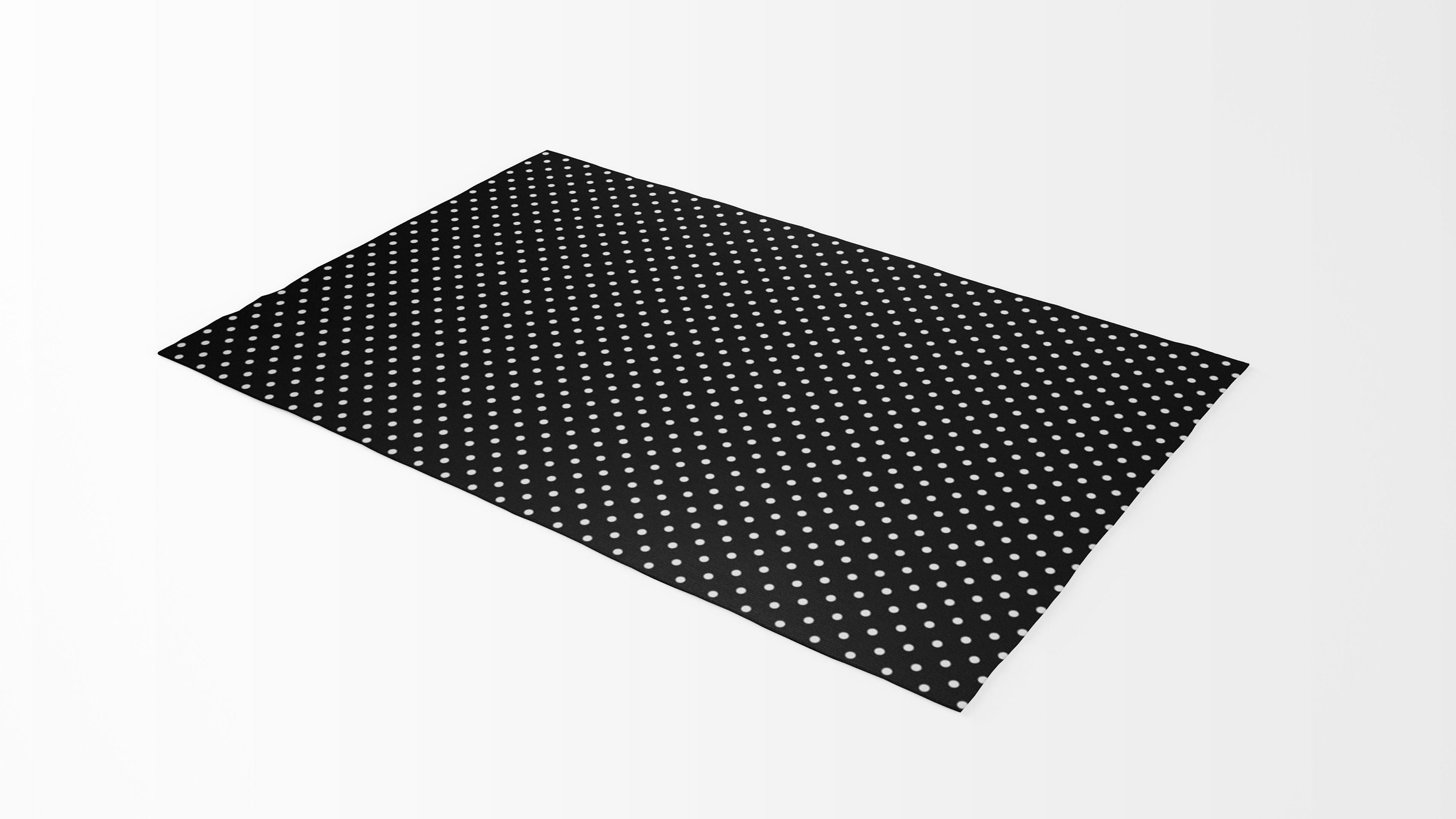 Black and White Polka Dot Area Rug Chic Black & White Dotted Etsy