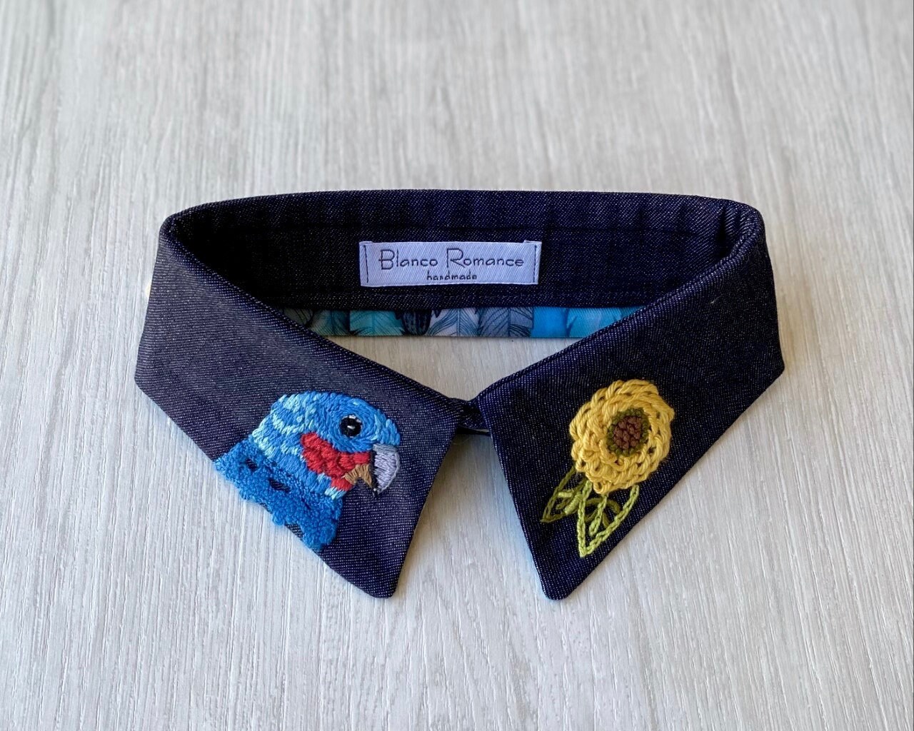 Removable collar Embroidered collar Etsy
