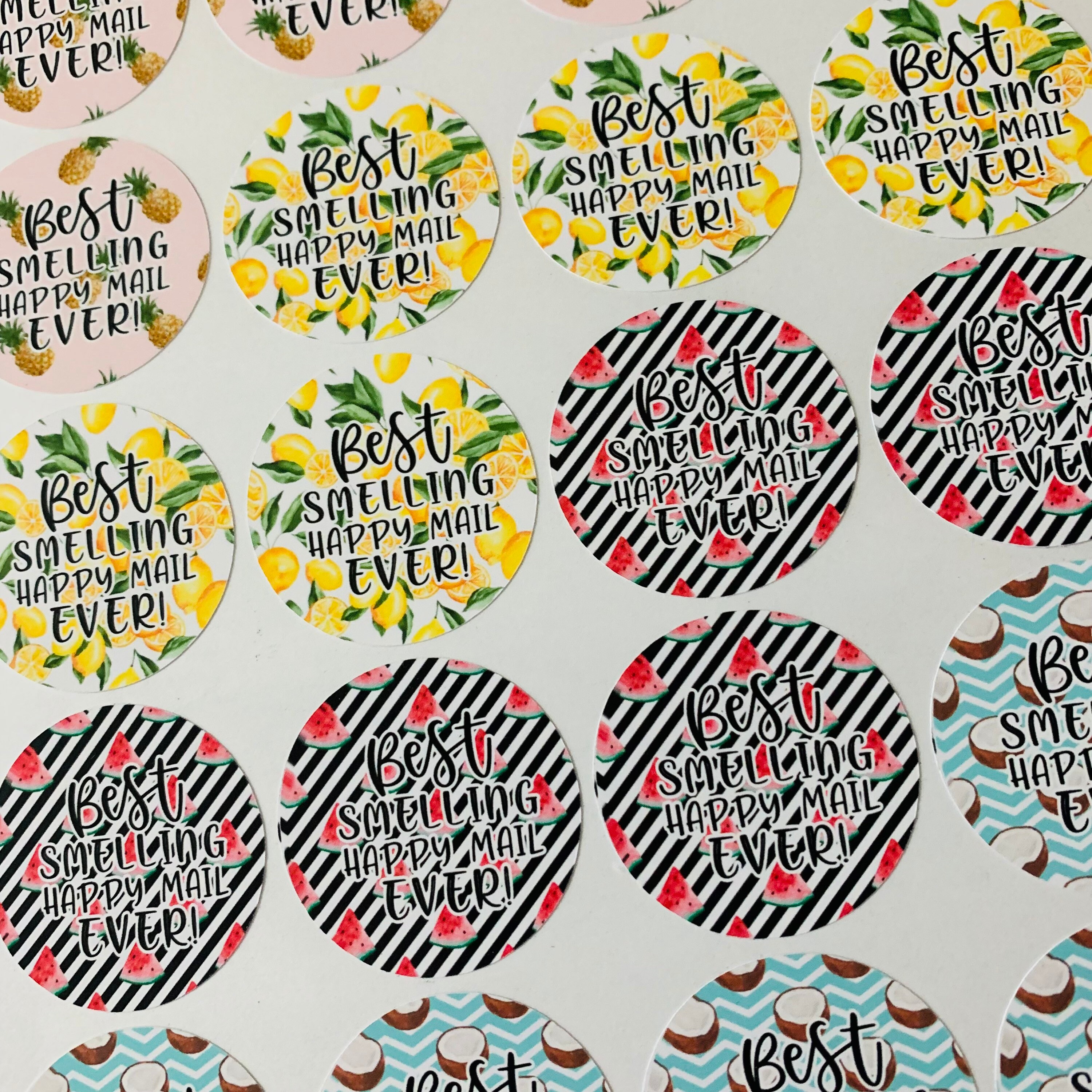 Best Smelling stickers // 24 Happy mail stickers // Best Etsy