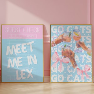 LEXINGTON, KY Wydrukuj Bar Cart Art Spotkaj się ze mną w Lex Modna sztuka ścienna Plakat z czekiem gościa Wydrukuj Modny - Sztuka do druku - Uniwersytet Kentucky