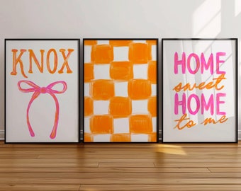 Set van 8 - UNIVERSITY of TN Print Bar Cart Art Rocky Top Home to Me trendy poster print trendy afdrukbare kunst - University of Tennessee