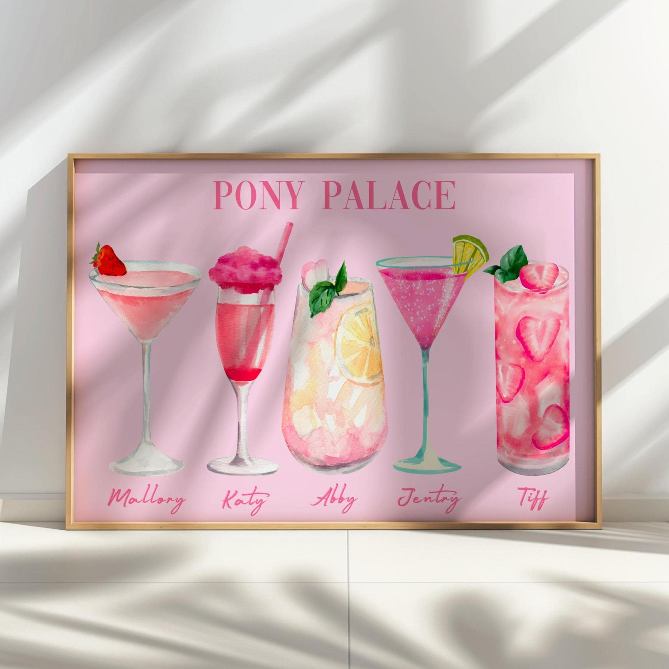 Custom Personalized Roommate Wall Decor- DIGITAL DOWNLOAD-  Preppy, College Apartment/ House, Dorm Decor, Bar Cart Cocktail Art