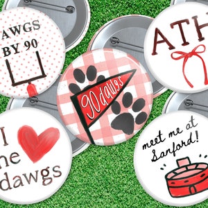 UGA - Bulldogs- Gameday Pinback Buttons 3&quot;