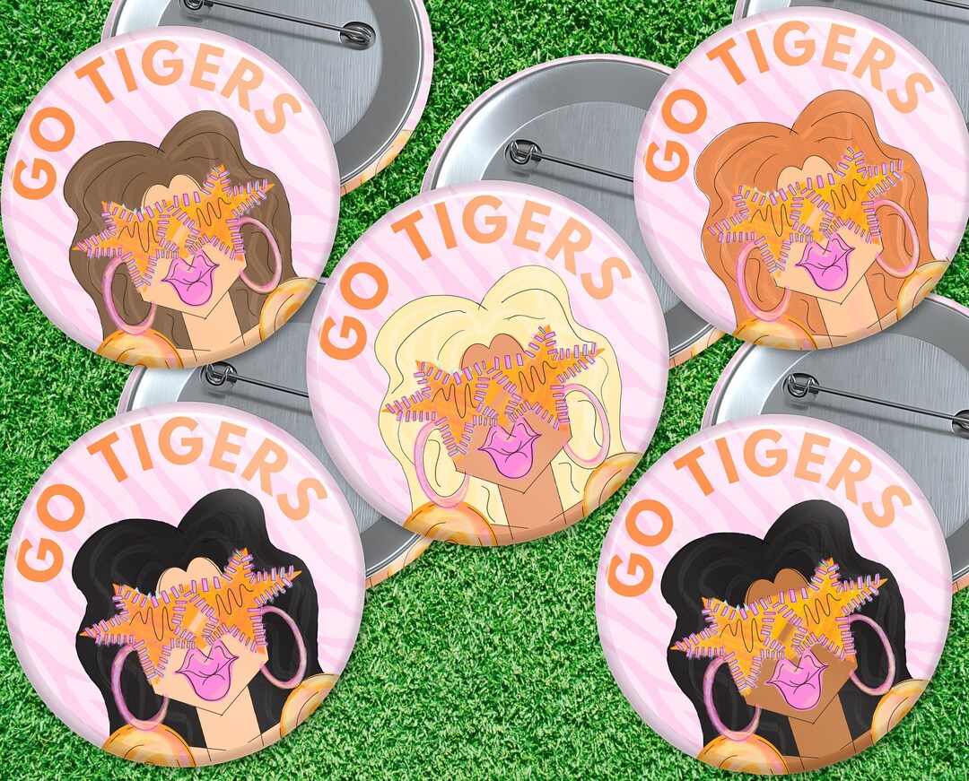 Clemson University Gals Glasses Gameday Pinback Buttons 3 - Etsy