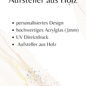 personalisiertes Geschenk auf Acrylglas mit Aufsteller aus Holz Musikplayer Player Bild 5