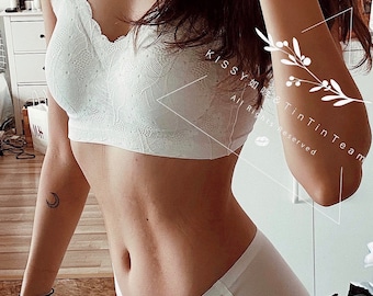 Sexy White Lace sans fil et sans couture Push Up Bralette et Panty Set