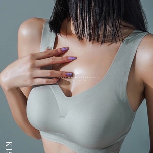 Grey Wireless and seamless push up Bra and panty set. Best bra for daily wear, sport and maternity bra purpose.