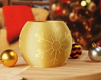 Snowflake Mini Vase Or Organizer!  Minimalistic but Trendy Design for your holiday home decor