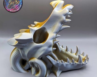 ¡La torre para lanzar dados con forma de calavera de dragón de Kekreations es un accesorio de juego excepcional y con un diseño muy elaborado!