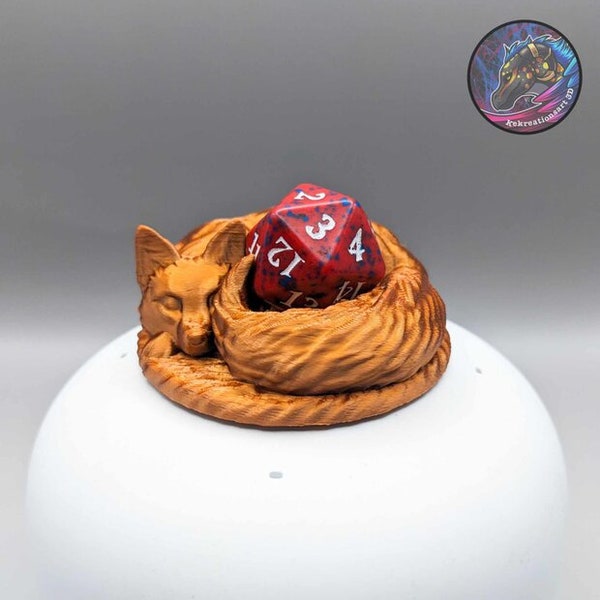 Unique Fox Guardian Dice Holder by Kekreations: Keep Your Dice Safely Stored in Style!
