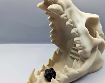 Wolf Skull Dice Rolling Tower: 3D Printed RPG Gaming