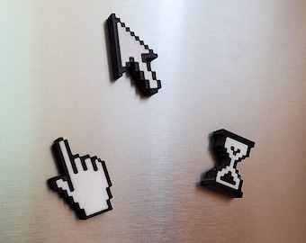 Imanes de refrigerador con cursor de Windows clásico: decoración tecnológica minimalista y un divertido regalo geek.