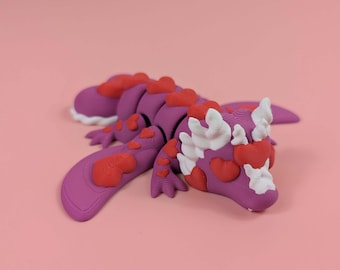 Fidget-draak! Gelede Valentijnsdraak! Bureauspeelgoed ADHD- en FIDGET-vriendelijk!