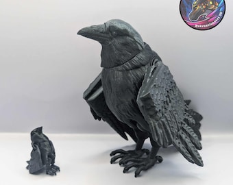 Raven Flexi Fidget: 3D Printed Stress Relief Toy or Keychain