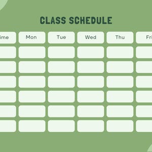 Customizable Class Schedule Template - Digital & Printable Student Planner