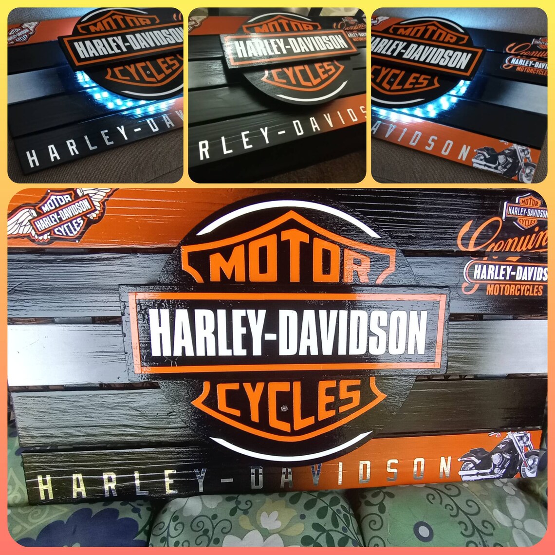 Harley Davidson LED Sign Man Cave Wall Decor Etsy