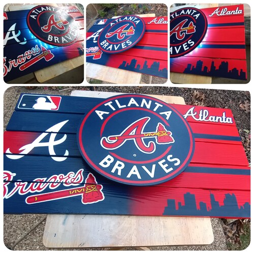 Atlanta Braves Sign Home Plate Sign Atlanta Braves Decor Etsy