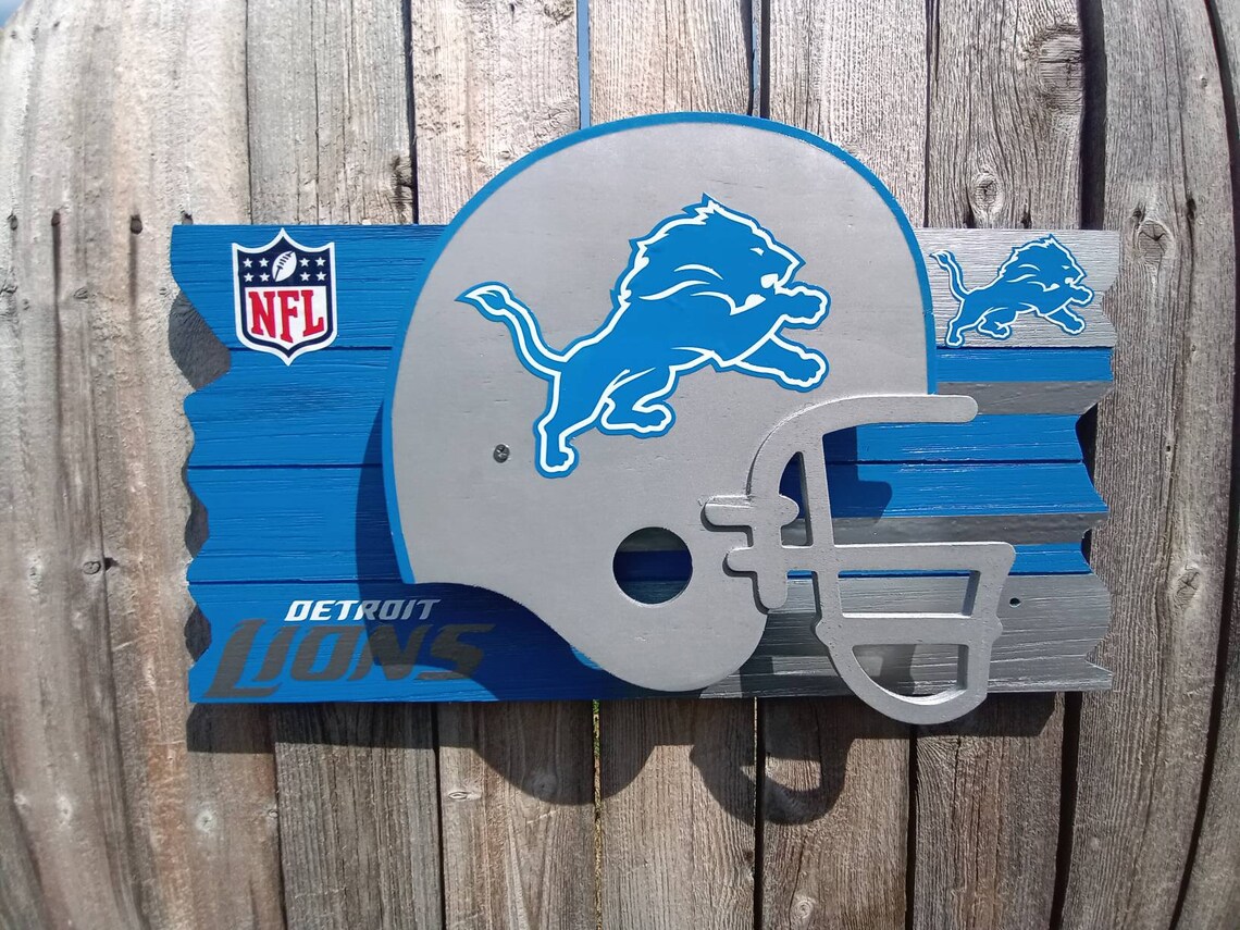 Detroit Lions Wooden Sign19x13 Etsy