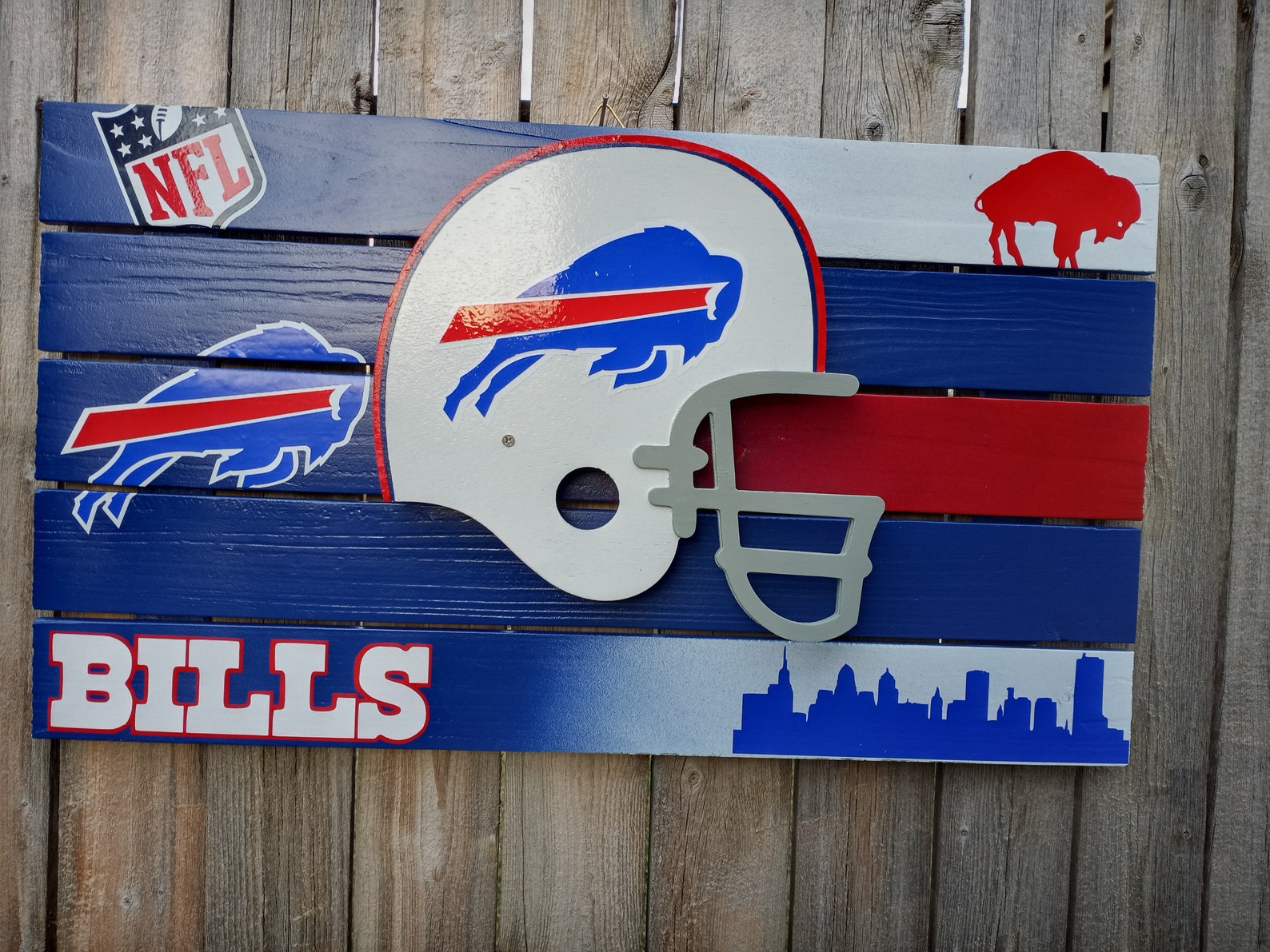 Buffalo Bills Wooden Man Cave Sign 26x15 Etsy