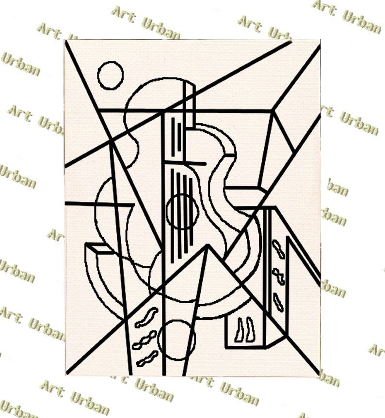 Abstract 5 Pre Sketched Canvas Pre Drawn Canvas for Painting Etsy