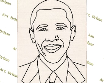 Obama Pre Sketched Canvas, Pre Drawn Canvas for Painting, Sip and Paint Canvas, Art Kits, Paint Party Canvas, Art Activity