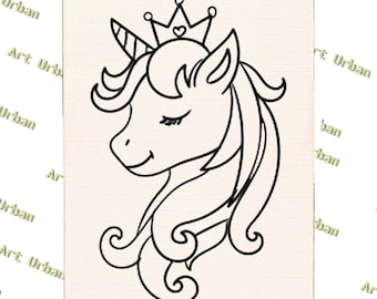 Unicorn 1 Pre Sketched Canvas, Kids Painting, Kids Painting Canvas, Art Kits, Paint Party Canvas, Art Activity