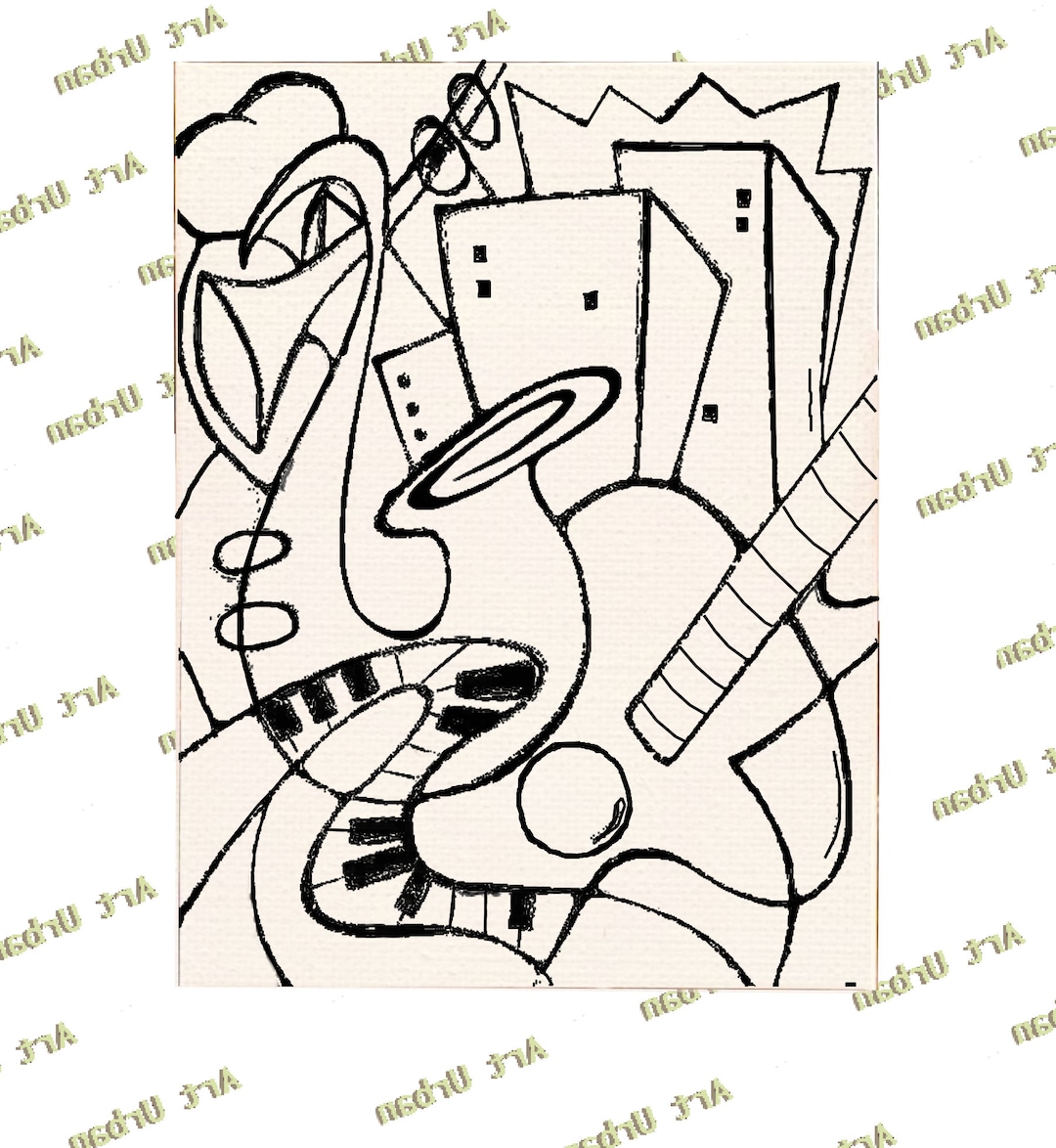 Abstract Pt 3 Pre Sketched Canvas, Pre Drawn Canvas for Painting, Sip