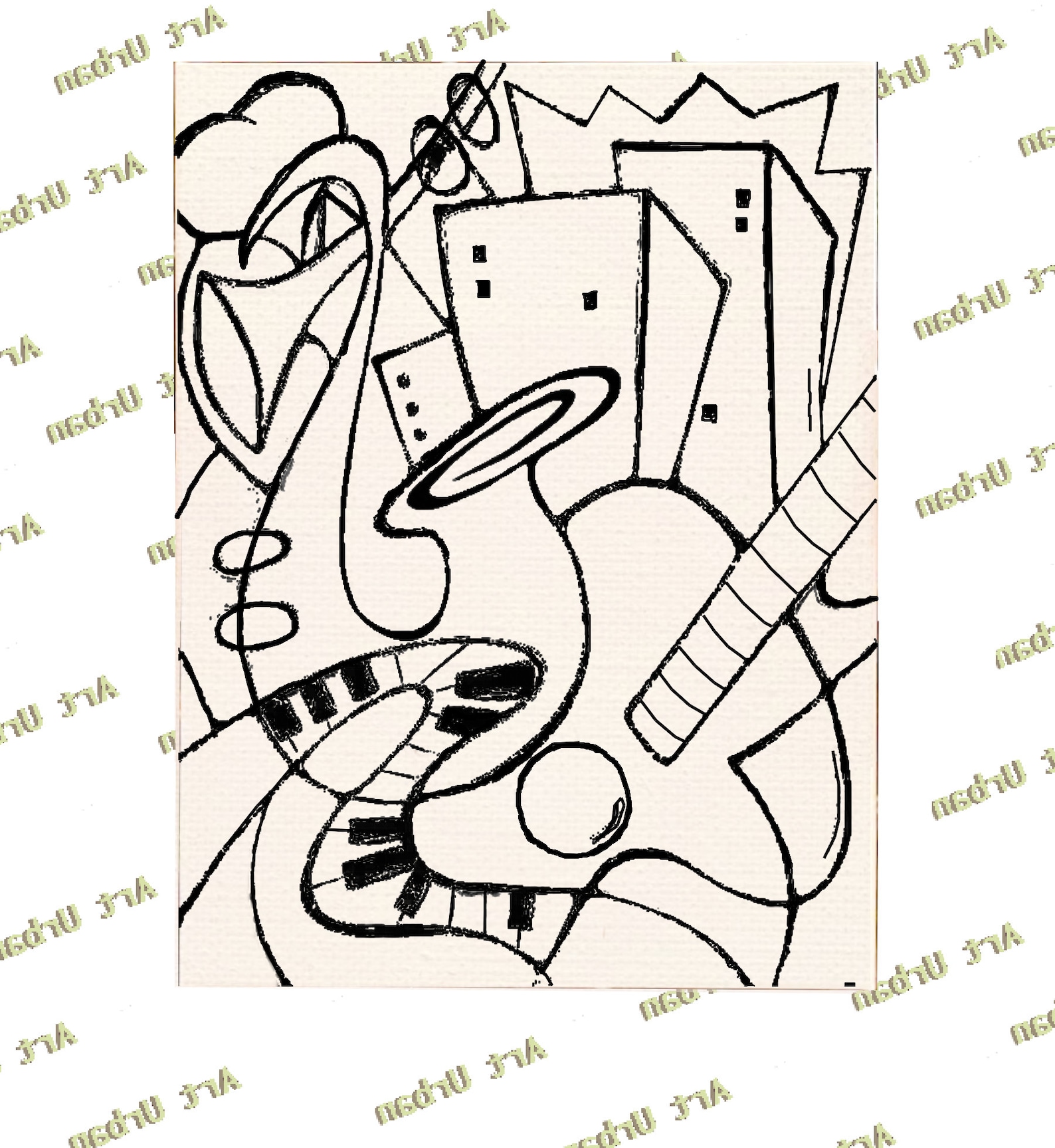 Abstract Pt 3 Pre Sketched Canvas Pre Drawn Canvas for Etsy