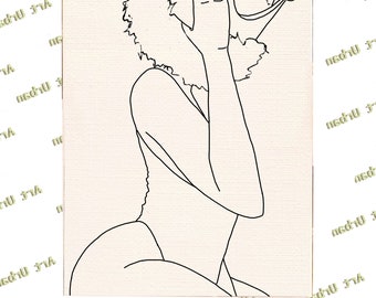 Kneeling Queen Pt 2 Pre Sketched Canvas, Pre Drawn Canvas for Painting, Sip and Paint Canvas, Art Kits, Paint Party Canvas, Art Activity
