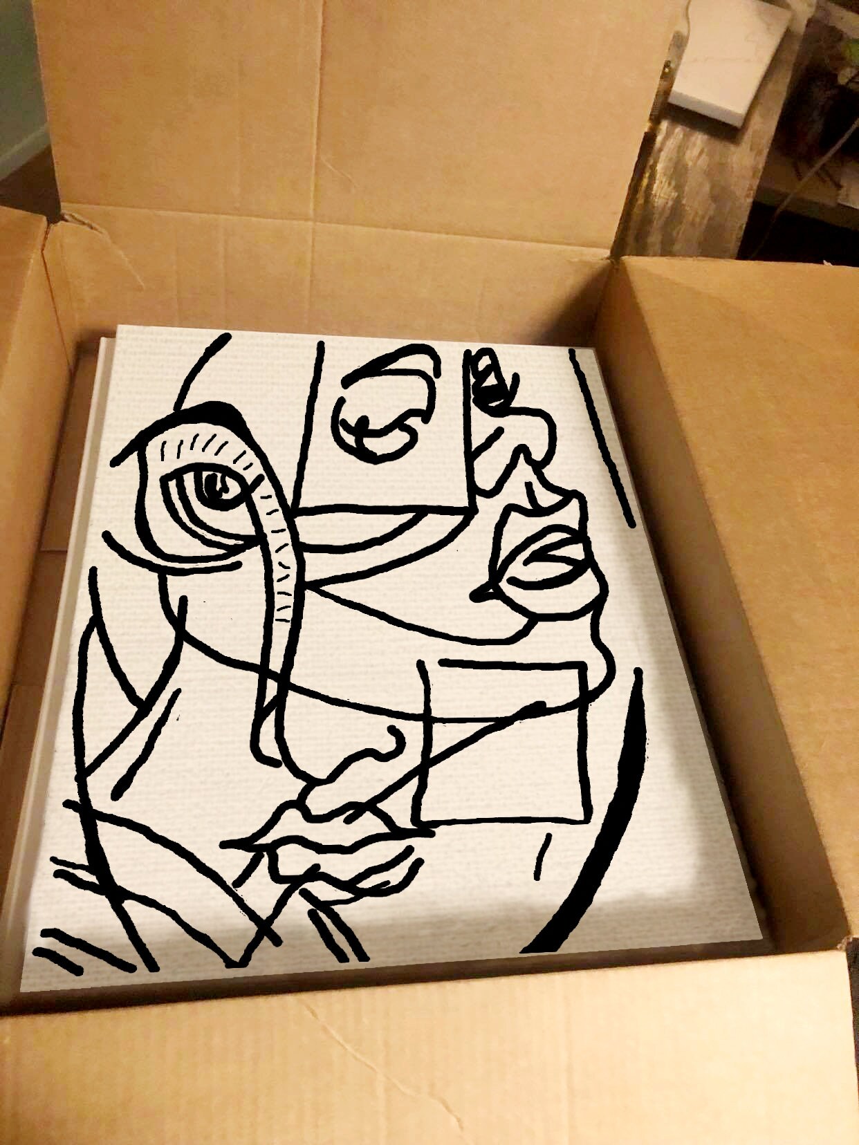 Abstract Pt 1 Pre Sketched Canvas Pre Drawn Canvas for Etsy