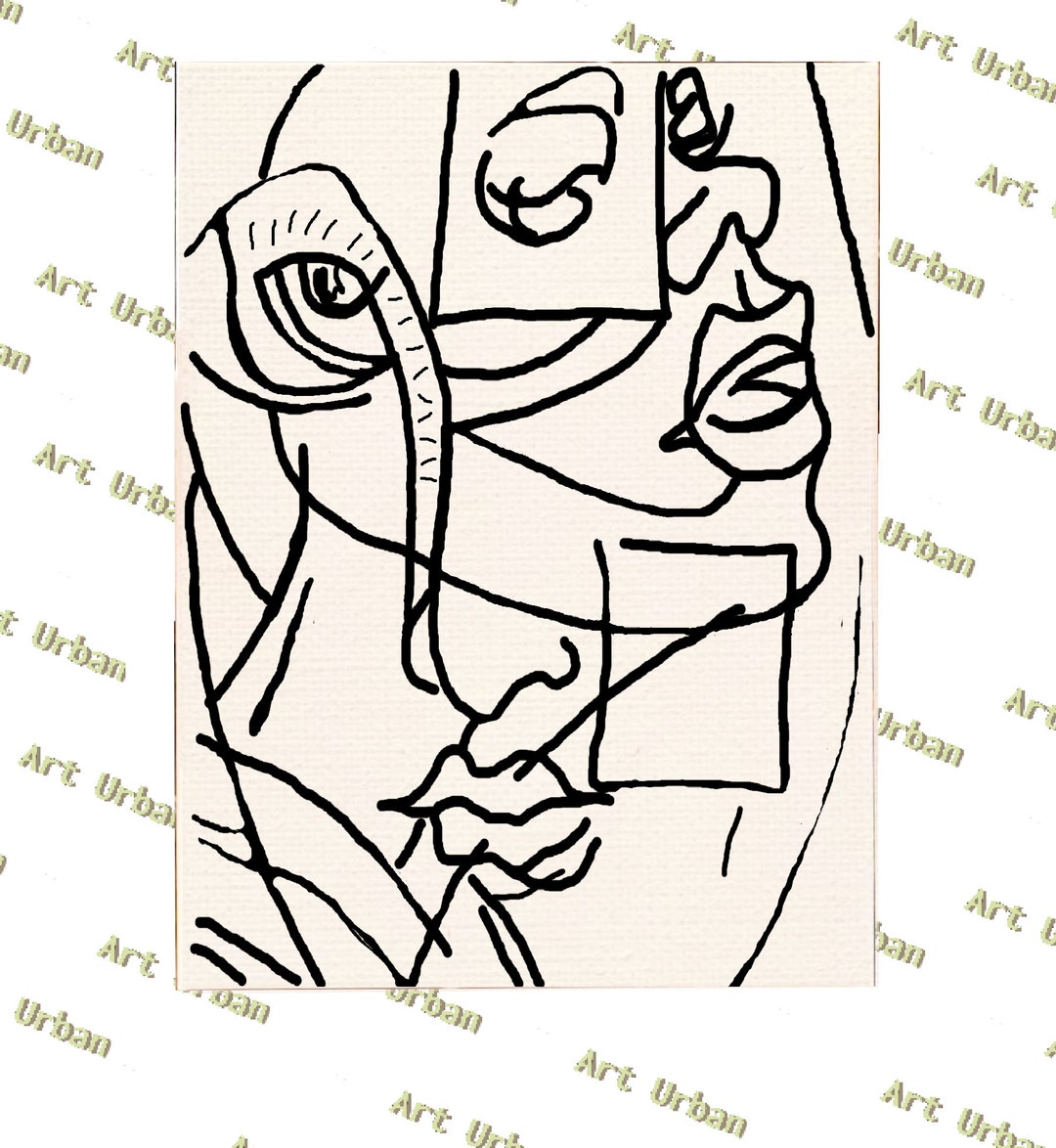 Abstract Pt 1 Pre Sketched Canvas, Pre Drawn Canvas for Painting, Sip