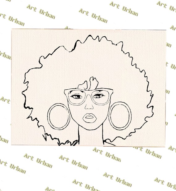 Glasses & Afro Pre Sketched Canvas, Pre Drawn Canvas for Painting, Sip and  Paint Canvas, Art Kits, Paint Party Canvas, Art Activity 