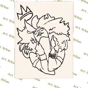 Happy Queen Pre Sketched Canvas, Pre Drawn Canvas for Painting, Sip and Paint Canvas, Art Kits, Paint Party Canvas, Art Activity