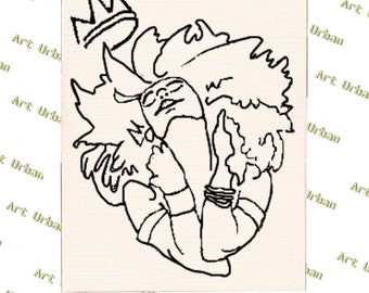 Happy Queen Pre Sketched Canvas, Pre Drawn Canvas for Painting, Sip and Paint Canvas, Art Kits, Paint Party Canvas, Art Activity
