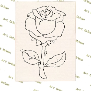 Rose 1 Pre Sketched Canvas, Pre Drawn Canvas for Painting, Sip and Paint Canvas, Art Kits, Paint Party Canvas, Art Activity