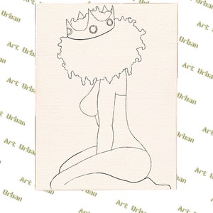 Kneeling Queen Pre Sketched Canvas, Pre Drawn Canvas for Painting, Sip and Paint Canvas, Art Kits, Paint Party Canvas, Art Activity