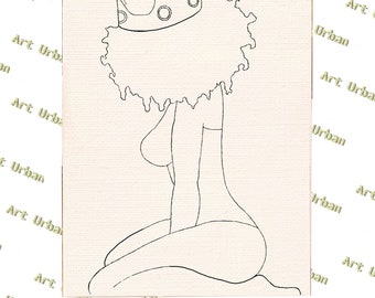 Kneeling Queen Pre Sketched Canvas, Pre Drawn Canvas for Painting, Sip and Paint Canvas, Art Kits, Paint Party Canvas, Art Activity