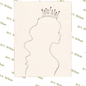 Queen Silhouette Pre Sketched Canvas, Pre Drawn Canvas for Painting, Sip and Paint Canvas, Art Kits, Paint Party Canvas, Art Activity
