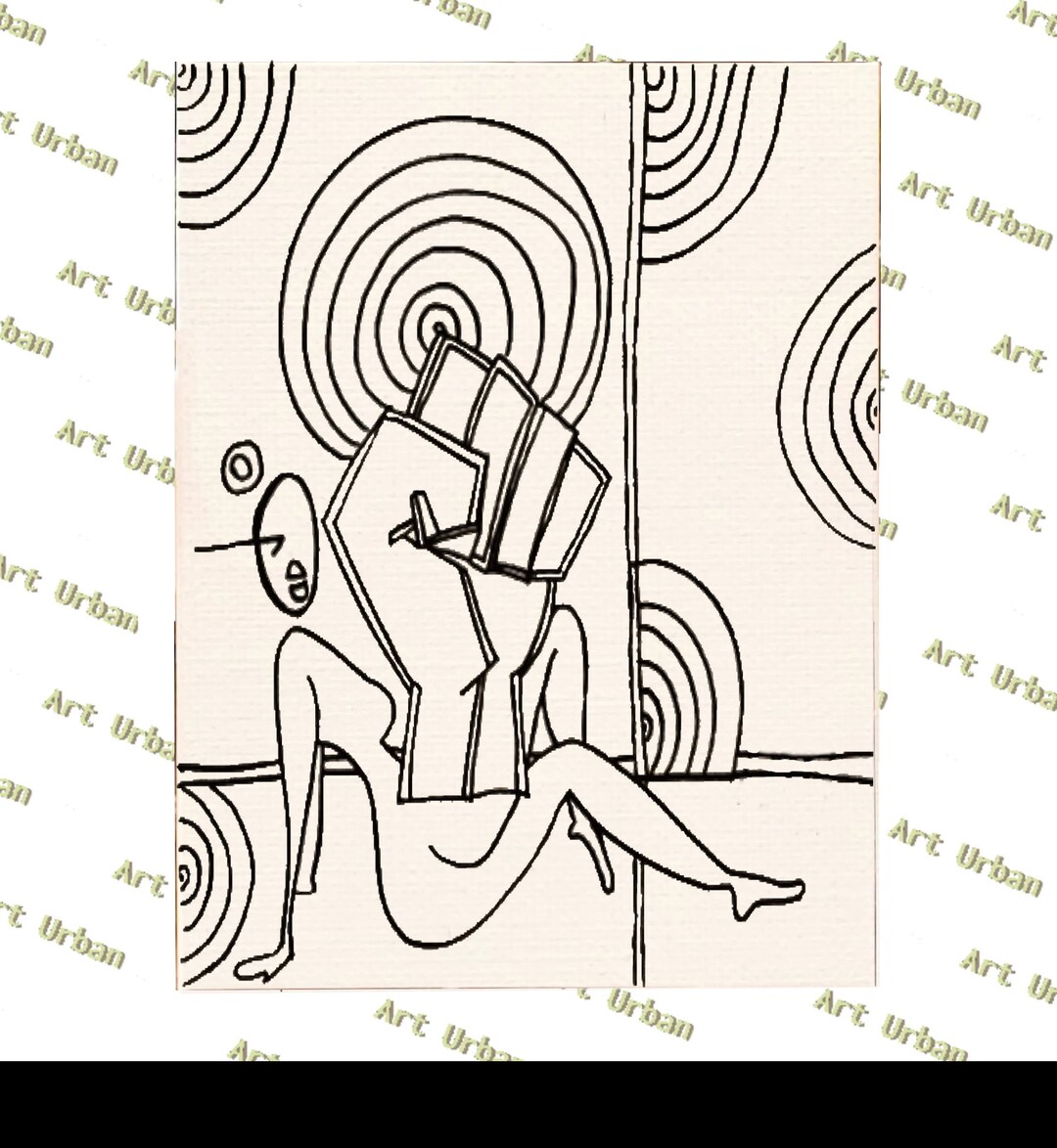 Abstract 6 Pre Sketched Canvas, Pre Drawn Canvas for Painting, Sip and