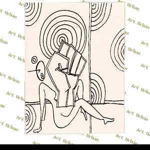 Abstract 6 ** Pre Sketched Canvas ** Pre Drawn Canvas ** Paint and Sip Canvas ** Sip and Paint Canvas, Black Art Kits