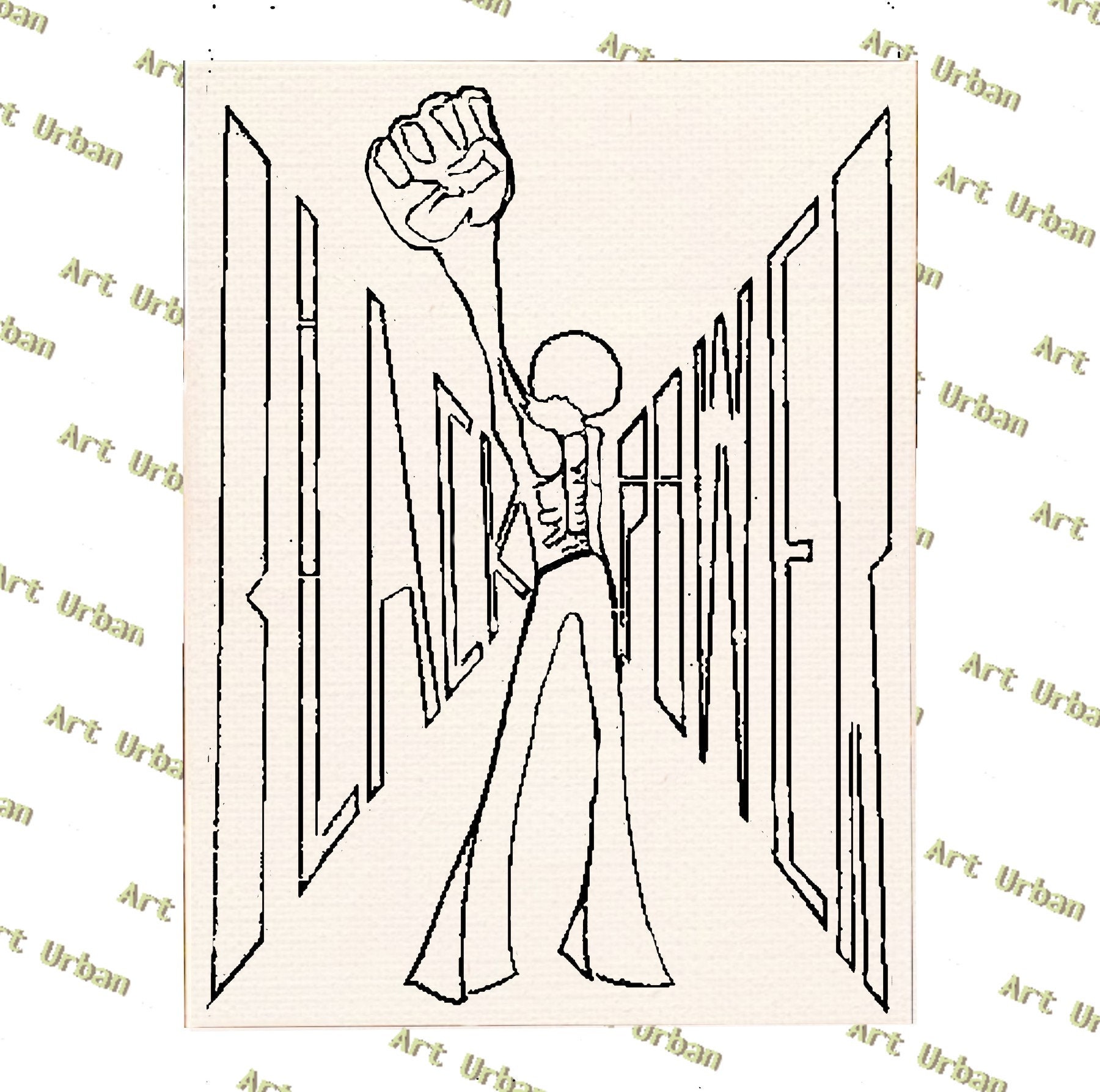 Black Power Man Pre Sketched Canvas, Pre Drawn Canvas for Painting, Sip and Paint Canvas, Art Kits, Paint Party Canvas, Art Activity