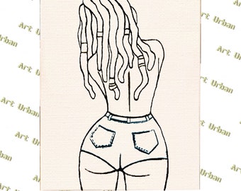 Locks and Shorts Pre Sketched Canvas, Pre Drawn Canvas for Painting, Sip and Paint Canvas, Art Kits, Paint Party Canvas, Art Activity